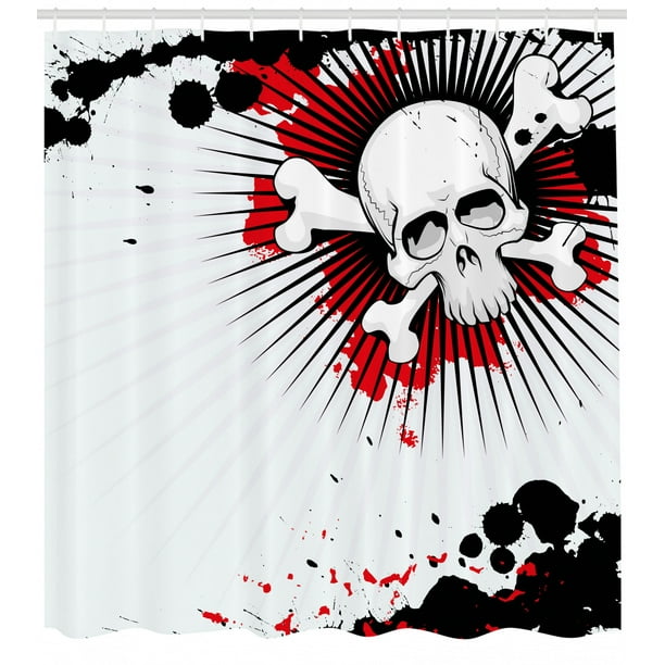 Halloween Black and White Design Horror Skull Shower Curtain Set Bathroom Decor Halloween Black and White Design Horror Skull Shower Curtain Set Bathroom Decor